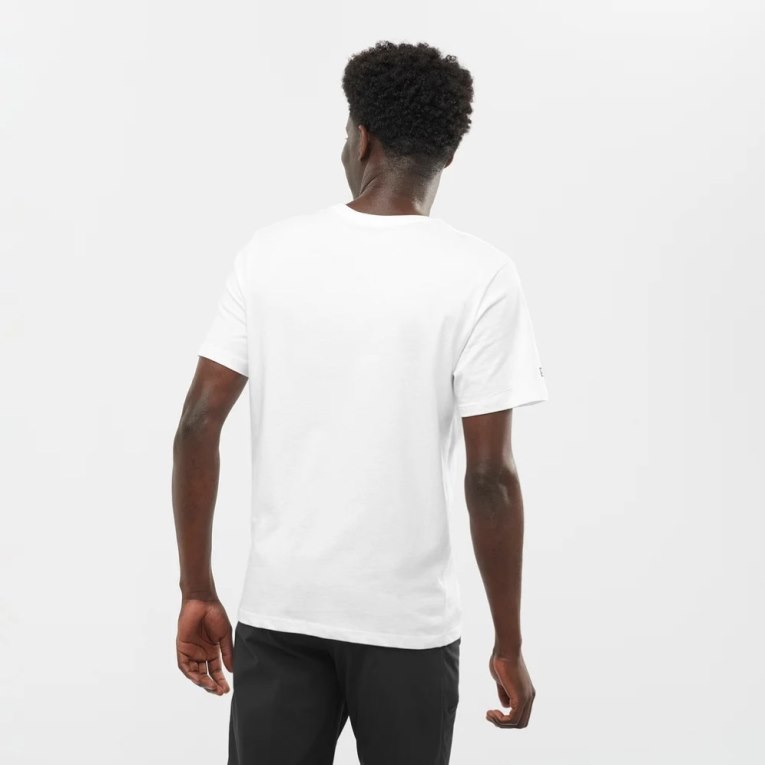 White Salomon Outlife Graphic Mountain Short Sleeve Men's T-Shirts | IE SY7501